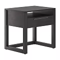 Modern Wooden Bedside Table With Single Drawer And Metal Handle 3d model