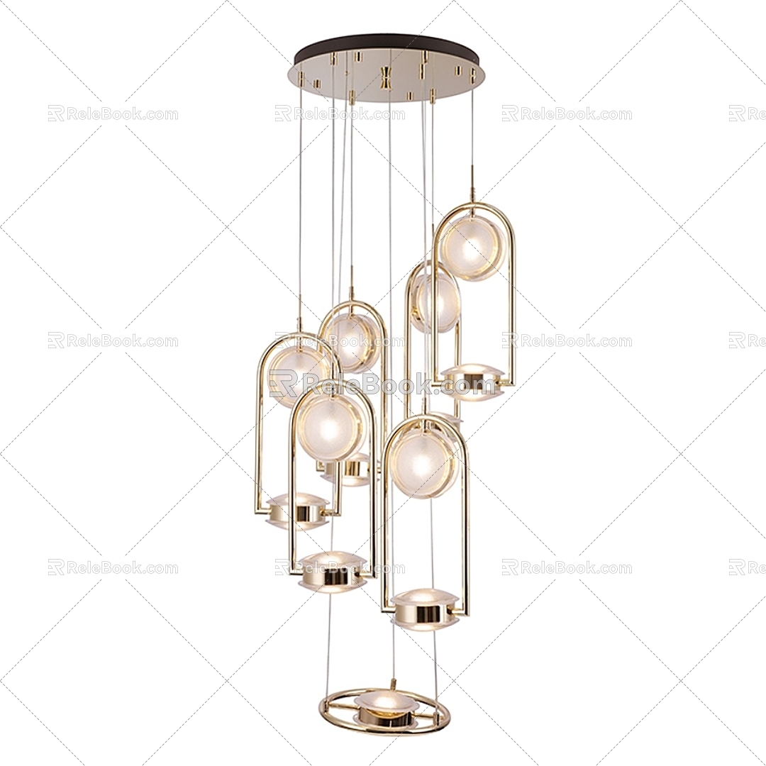 Nordic Chandelier Restaurant Bedroom Window Shop Dining Table Dining Room Internet Red Creative Bar Lighting 3d model