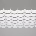 Neatly Arranged Modern White Wavy Wall With Curved Layers And Gray Separating Lines