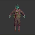 Game and Movie Character in Military Uniform With Helmet and Tactical Gear