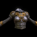 Ornate Medieval Armor With Silver Chest Plate Gold Dragon Decorations And Shoulder Guards 3d model