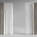 Modern Two Tone Curtains With Brown And White Color For Interior Design