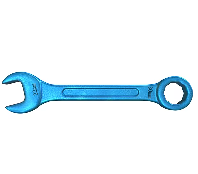 Blue Combination Wrench Hardware Tool With 19mm And 16mm Sizes For Repair And Maintenance 3d model