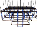 Modern Geometric Chandelier with Wireframe Lattice Grid Structure and Thin Line Design