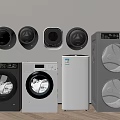 Modern Front Load Washing Machines In Gray White Black With Sleek Design And Control Panels