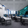Modern Monitoring Room Public Security Bureau Command Center 3d model