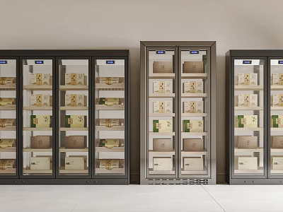 Stainless Steel Medical Refrigerators with Organized Medicine Storage and Glass Doors 3d model