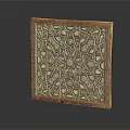 Intricate Geometric Pattern Decorative Wooden Panel With Artistic Carved Frame And Classic Design