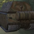 Military Camouflage Tank With Long Gun Barrel Heavy Tracks And Outdoor Setting