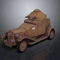 Vintage Armored Military Vehicle With Retro Turret And Historical Design