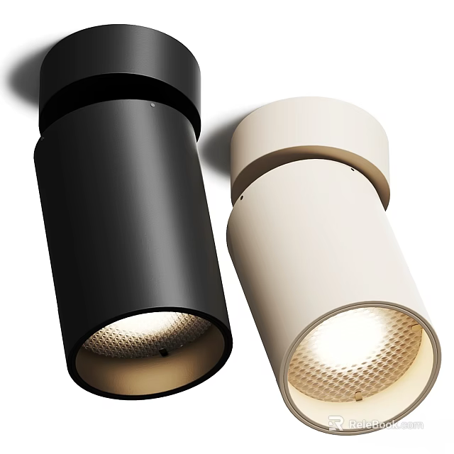 Modern Ceiling Light Fixture With Black And White Design And Illuminated Effect 3d model