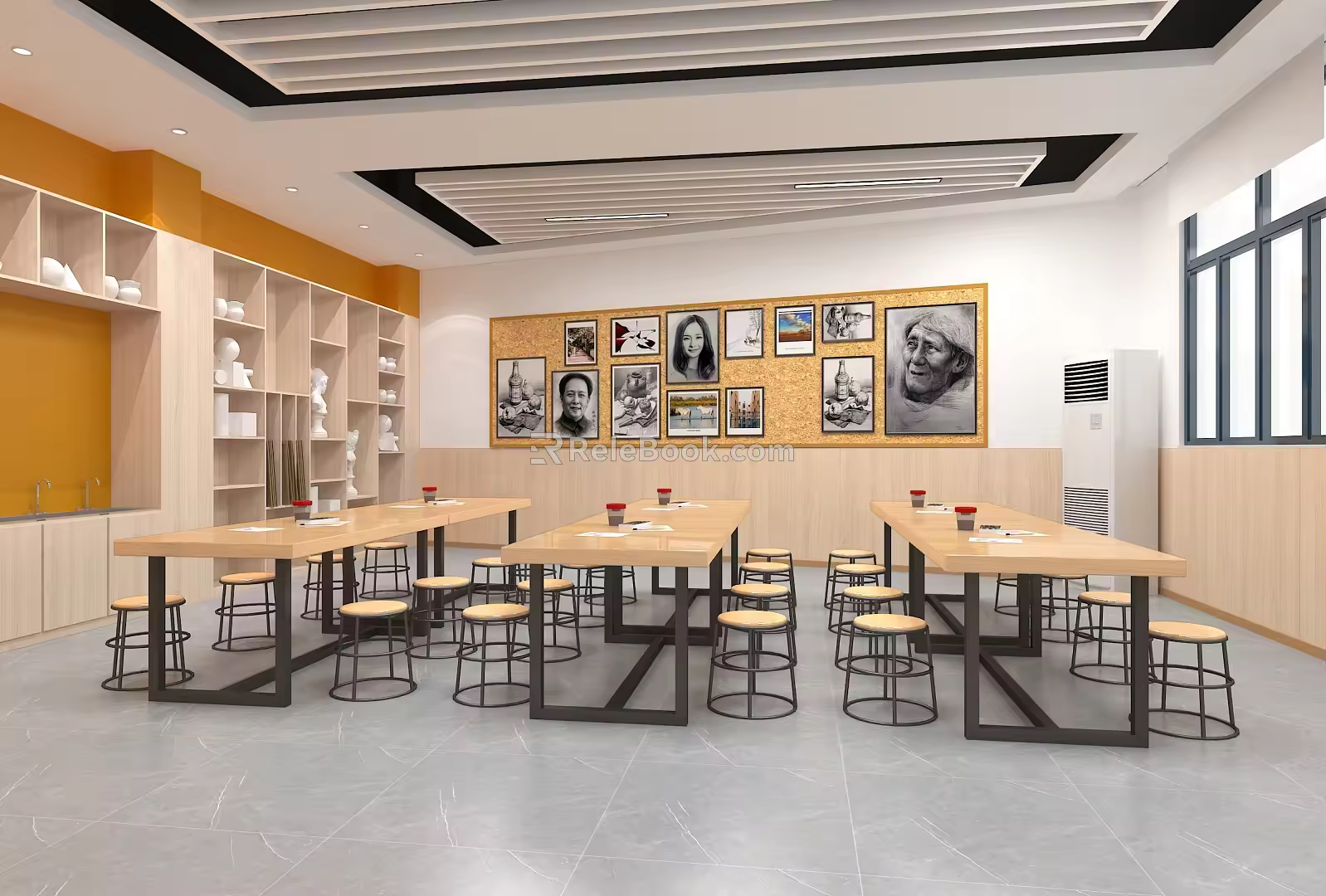 Plaster image of art classroom 3d model