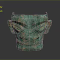 Ancient Bronze Mask Sculpture With Intricate Facial Features And Patina Green Surface