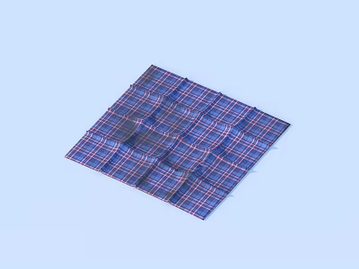 Soft Cotton Checkered Cloth With Blue Red Pattern For Household Daily Use And Decoration 3d model