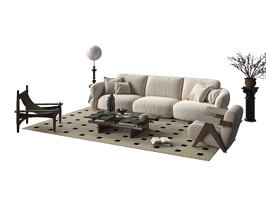 Living room sofa combination 3d model