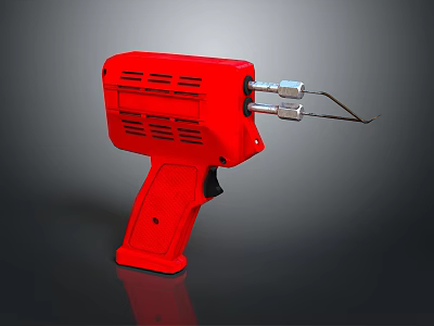 Red Durable Ergonomic Handheld Tool With Double Nozzle And Industrial Design 3d model