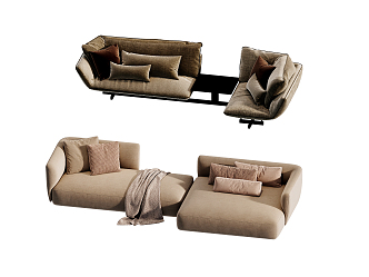 Modern corner sofa multiplayer sofa 3d model