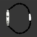 Square Digital Watch With Black Strap Metal Case And Digital