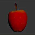 Red Apple With Brown Stem Smooth Surface And Reflection As Daily Life Item