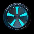 Sport Tires With Blue Glowing Hub Modern Design And Decomposed Structure