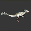 Colorful Feathered Dinosaur Model With Vibrant Green Blue Red Features In 3D Render
