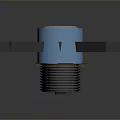 Blue Hardware Tool With Multi Black Blades And Threaded Base Structure