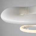 Modern White Chandelier With Unique Smooth Curved Design For Contemporary Interior