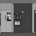 Modern refrigerator built-in refrigerator double door refrigerator oven coffee maker cabinet 3d model