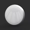 White Circular Car Hubcap With Woven Texture And Radial Lines Design