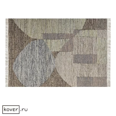 Modern Square Rug With Geometric Patterns And Neutral Tones Fringe Edges 3d model