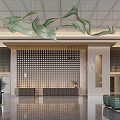 Modern Hall Hotel Lobby 3d model