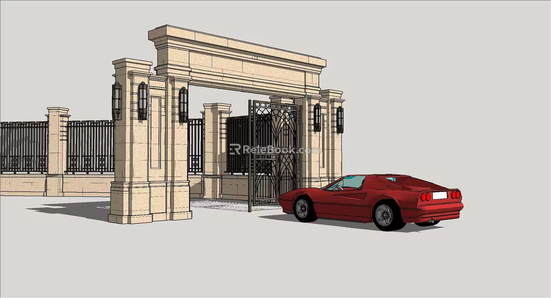 Jianou Gate Community Gate 3d model