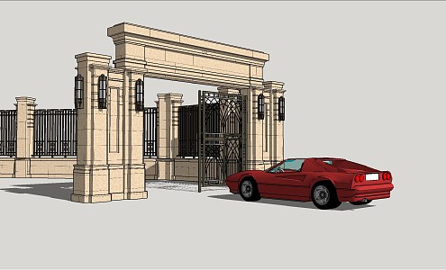 Jianou Gate Community Gate 3d model