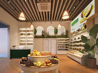 Modern Fruit Shop 3d model