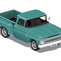 Vintage Light Green Classic Pickup Truck With Retro Design And Chrome Trim
