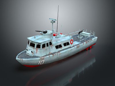 modern ship warship 3d model