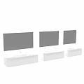 Minimalist White Wall Mounted Washbasin Vanity With Modern Design And Storage Drawer