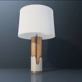 Modern Table Lamp With White Lampshade And Brown Dripping Base Design 3d model