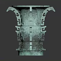 Ancient Bronze Living Utensil With Intricate Patterns And Unique Carved Design