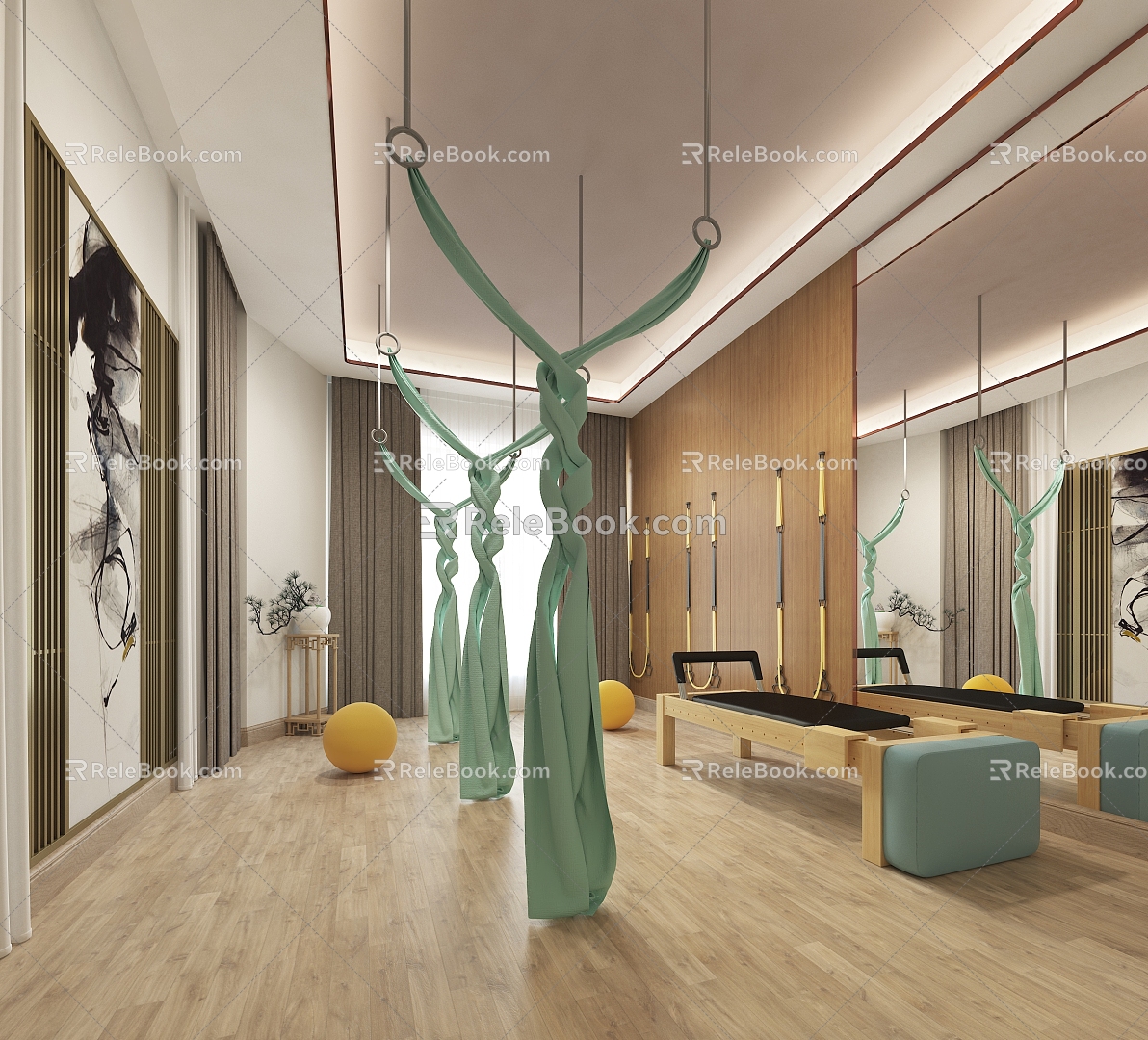 New Chinese Yoga Classroom 3d model