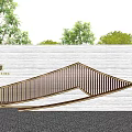 Modern Outdoor Landscape Feature Wall With Geometric Lines And Green Surroundings