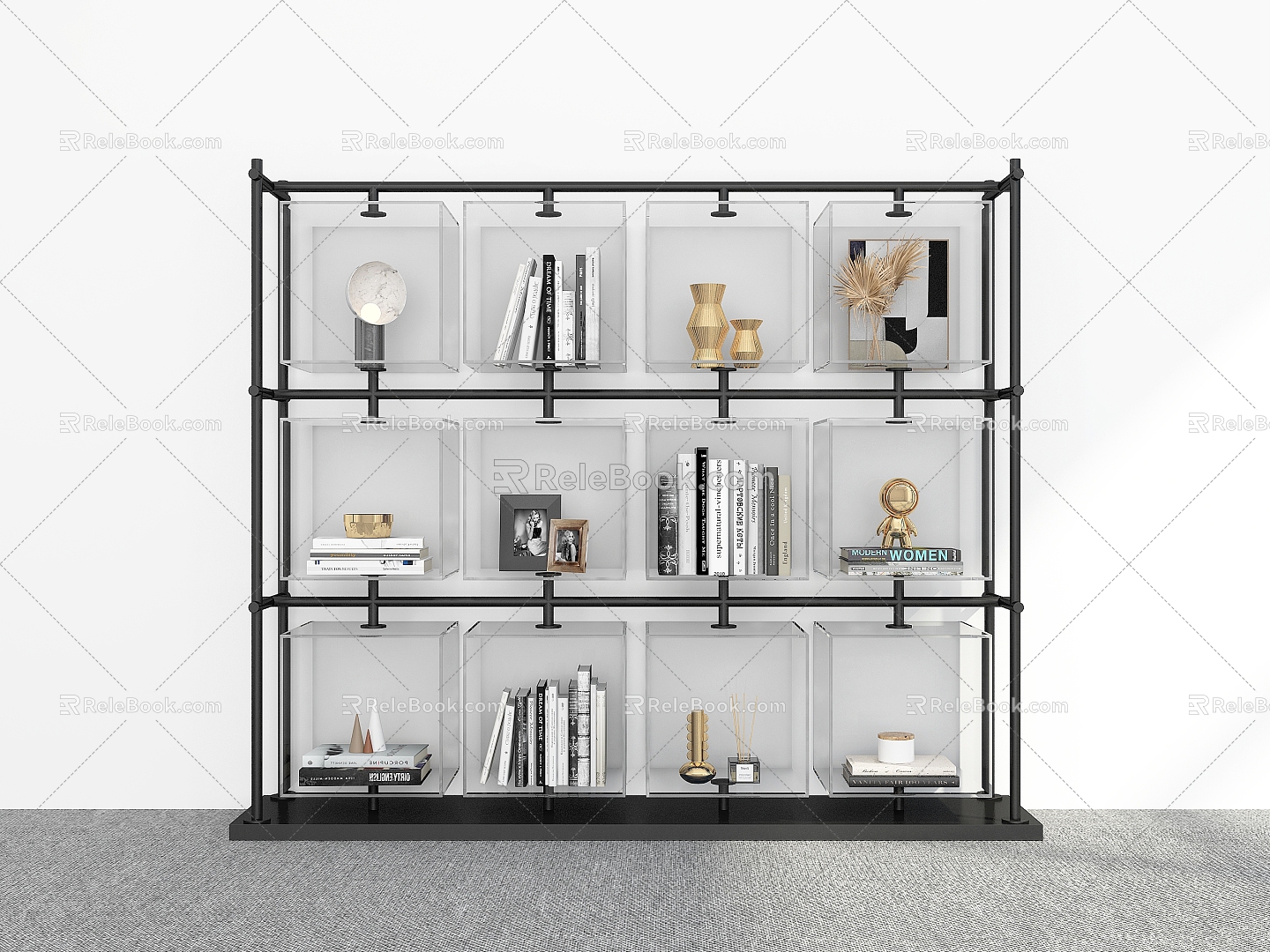 Modern Bookshelf Floor Bookshelf Storage Rack Display Rack Decorative Shelf Bookshelf 3d model