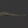 Realistic 3D Terrain Model With Mountain Ranges And Green Lake Area