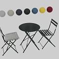 Round Foldable Outdoor Table with Chairs and Multiple Color Options