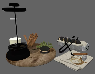 Modern Food Coffee Machine Cup Sandwich Cake Milk Clip Food 3d model