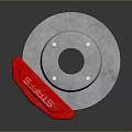 High Performance Automotive Brake Disc With Red Pad STOP Lettering And Silver Bolts