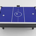 Air Hockey Table With Blue Surface White Lines And Black Frame