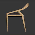 Minimalist Light Wood Single Chair With Armrests And Dark Red Textured Seat Cushion