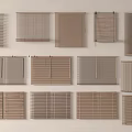 Window Blinds Various Designs and Neutral Tones for Home Interior Decoration 3d model