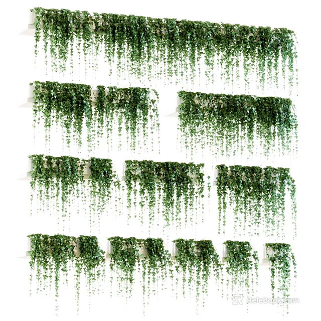 Artificial Green Hanging Vine Decorative Ornament Set For Home Decoration 3d model 